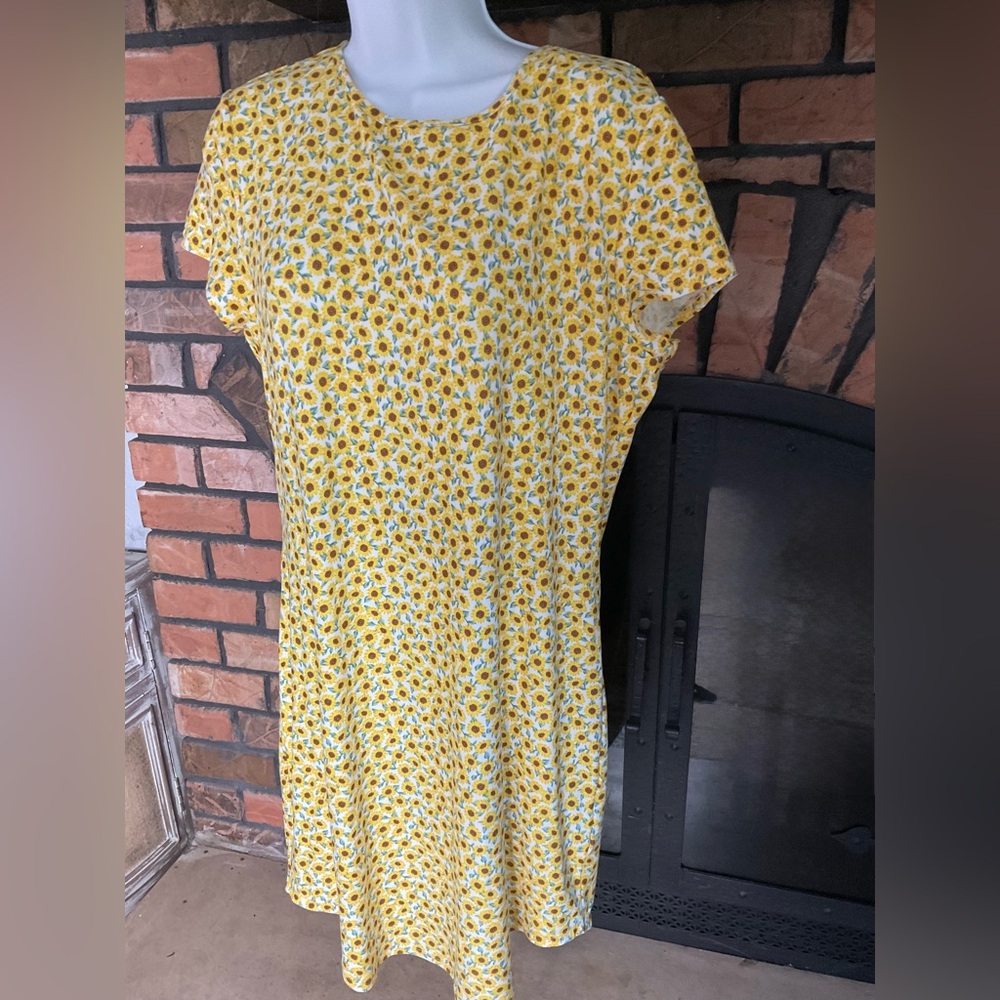 Sunflower casual short sleeve dress crew neck xl pullover crew neck unbranded
